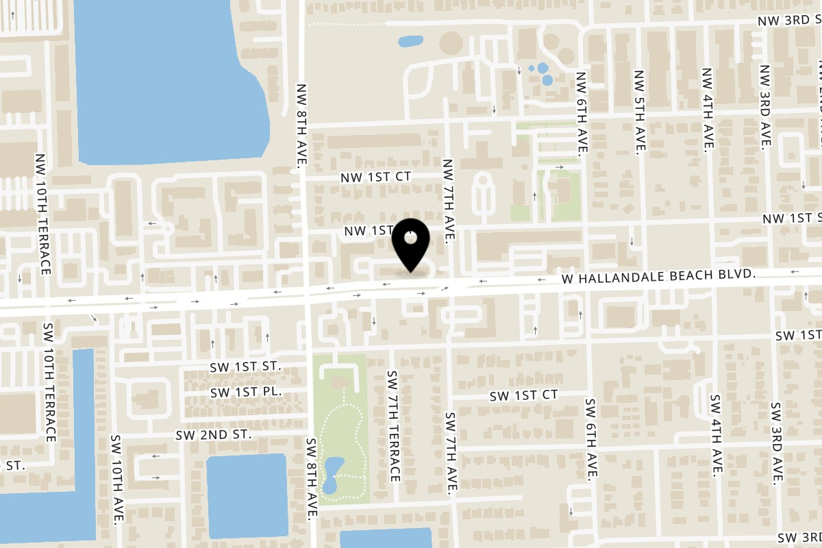 Map showing the location of Marash Turkish Cuisine on 710 W Hallandale Beach Blvd Ste#105 in Hallandale Beach